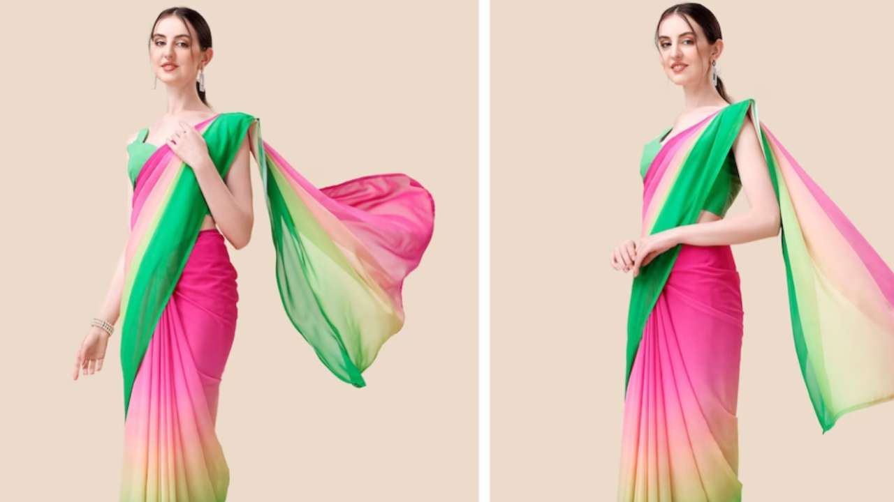 Buy KALINI Black & Green Ethnic Motifs Fusion Saree - Sarees for Women  14975358 | Myntra