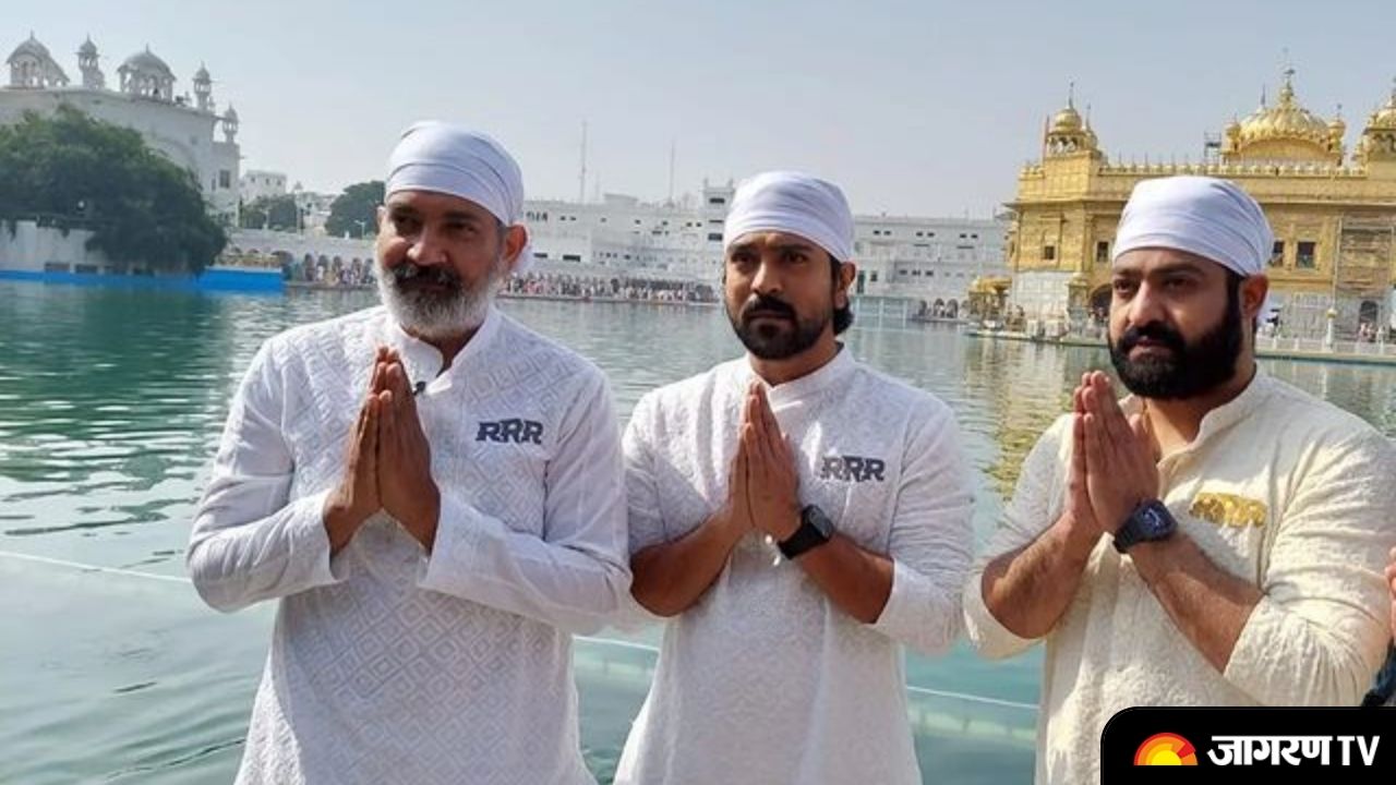 Jr NTR, Ram Charan and  SS. Rajamouli seeks blessing at Golden Temple for RRR wearing customized Kurta, See Pics