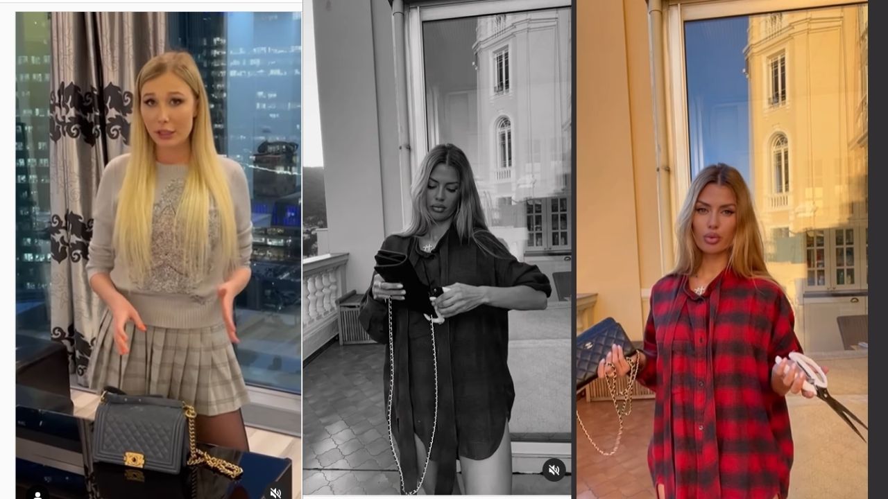 Viral video of Russian influencers cutting their Chanel Bags to counter  Russophobic European union