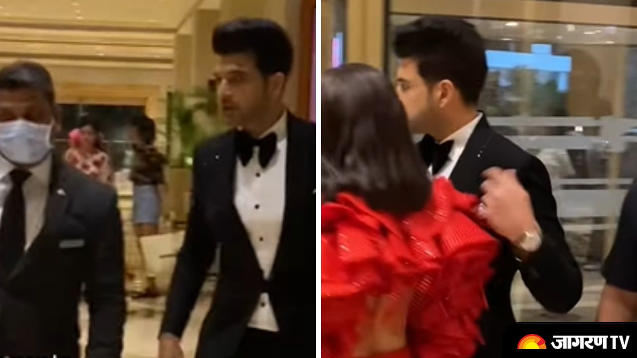 Karan Kundrra checks all security to protect Lady Love Tejasswi Prakash after the award show, Video wins Tejran’s Fans hearts.