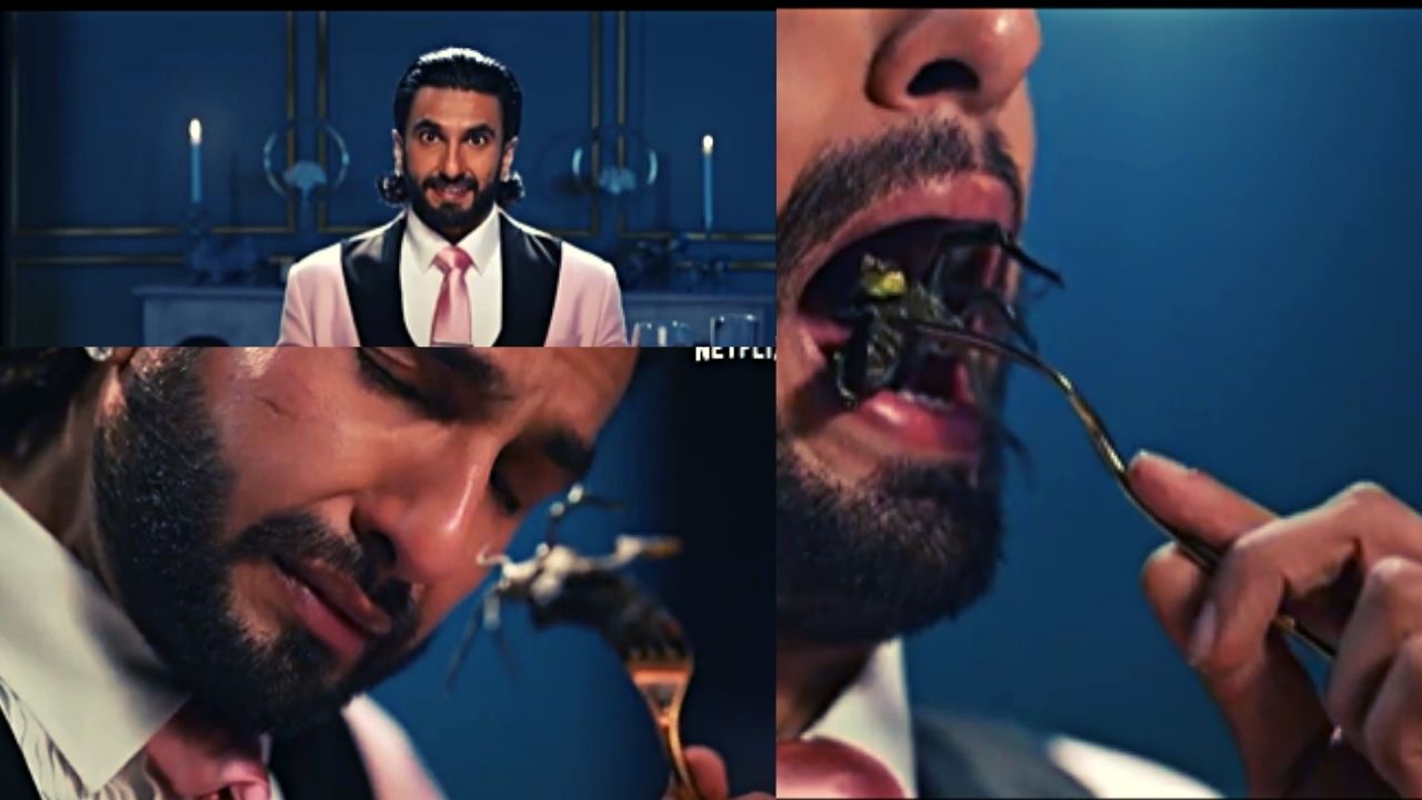Ranveer Singh nibbles insect served in a plate; Watch the promo of Ranveer vs Wild with Bear Grylls