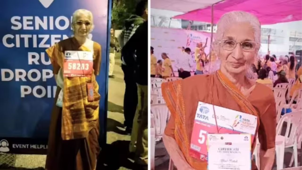 mumbai marathon 2023: 80 साल की बुजुर्ग महिला ने मैराथन में लगाई दौड़, वीडियो हुआ वायरल