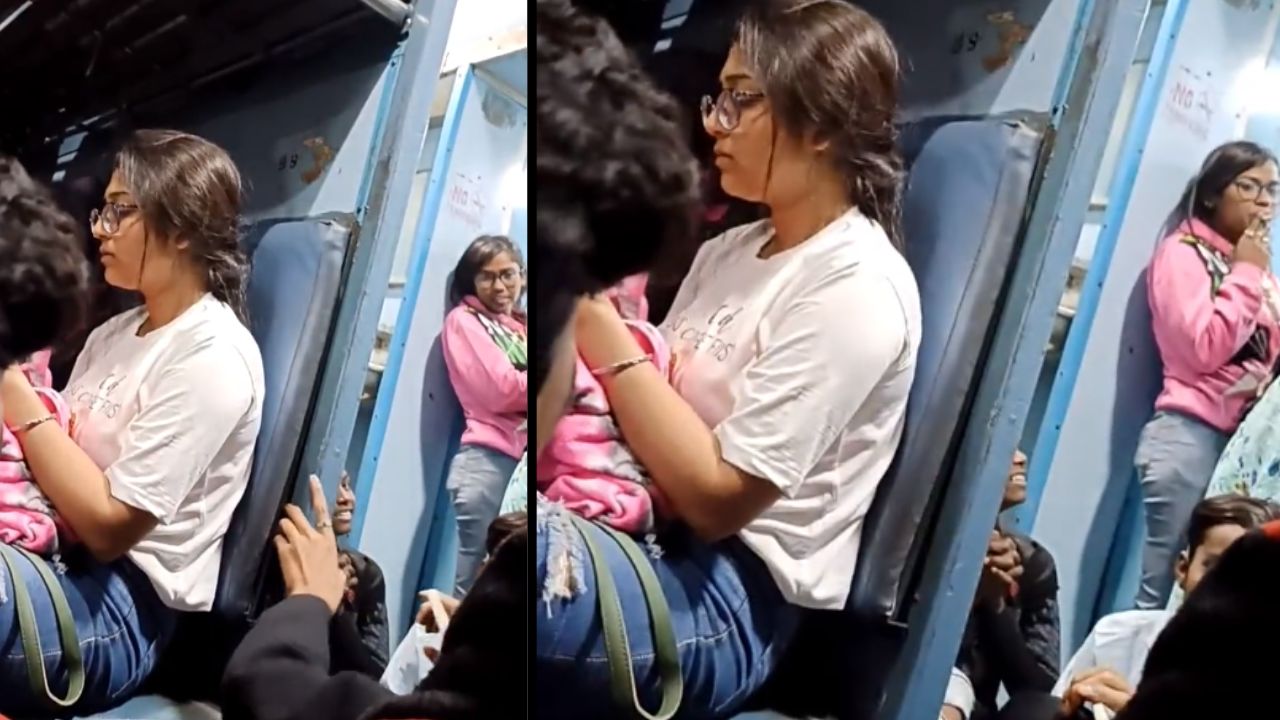 Viral Video : चलती ट्रेन में सिगरेट पीती हुई दिखी लड़की, परेशान यात्रियों ने वीडियो बनाकर सोशल मीडिया पर किया शेयर