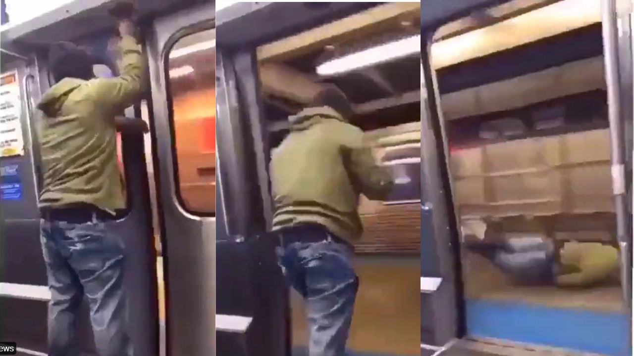 Viral Video : चलती मेट्रो का जबरन गेट खोलकर कूद गया शख्स, सोशल मीडिया पर वायरल हुआ वीडियो