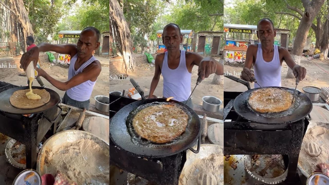 Viral Video : चाचा ने बनाया ऐसा पराठा, वीडियो देखकर आ जाएगा हार्ट अटैक! Fitness Freak रहे इस वीडियो से दूर