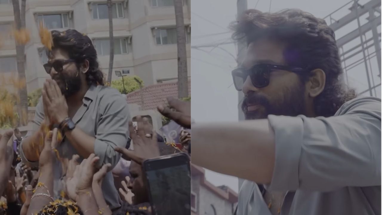 Pushpa 2 : एयरपोर्ट से होटल तक अभिनेता पर हुई फूलों की बारिश, विशाखापट्टनम में Allu Arjun का जोरदार स्वागत