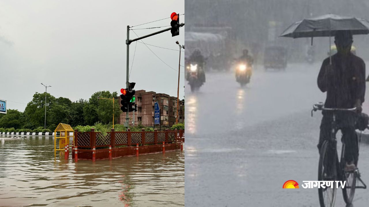 Weather Update Rain Lashes Part Of Delhi Red Alert In Gujarat