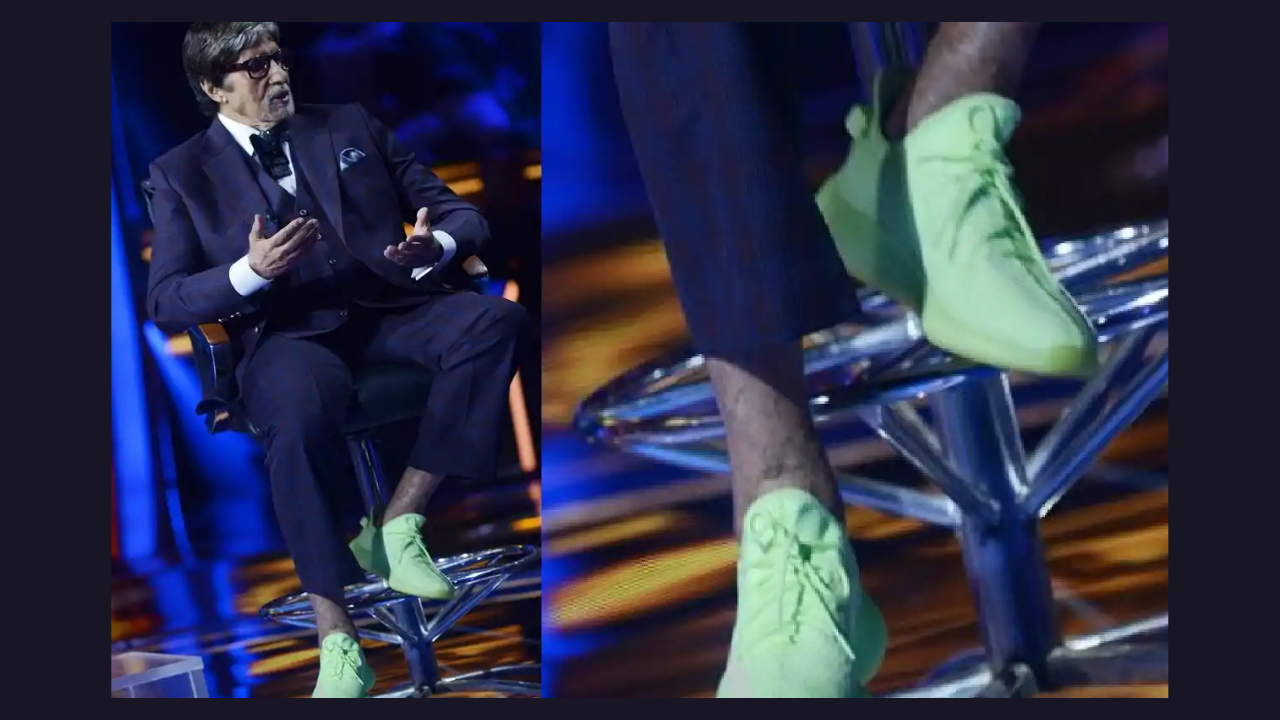KBC 13: Amitabh Bachchan green boot in a black suit look goes viral