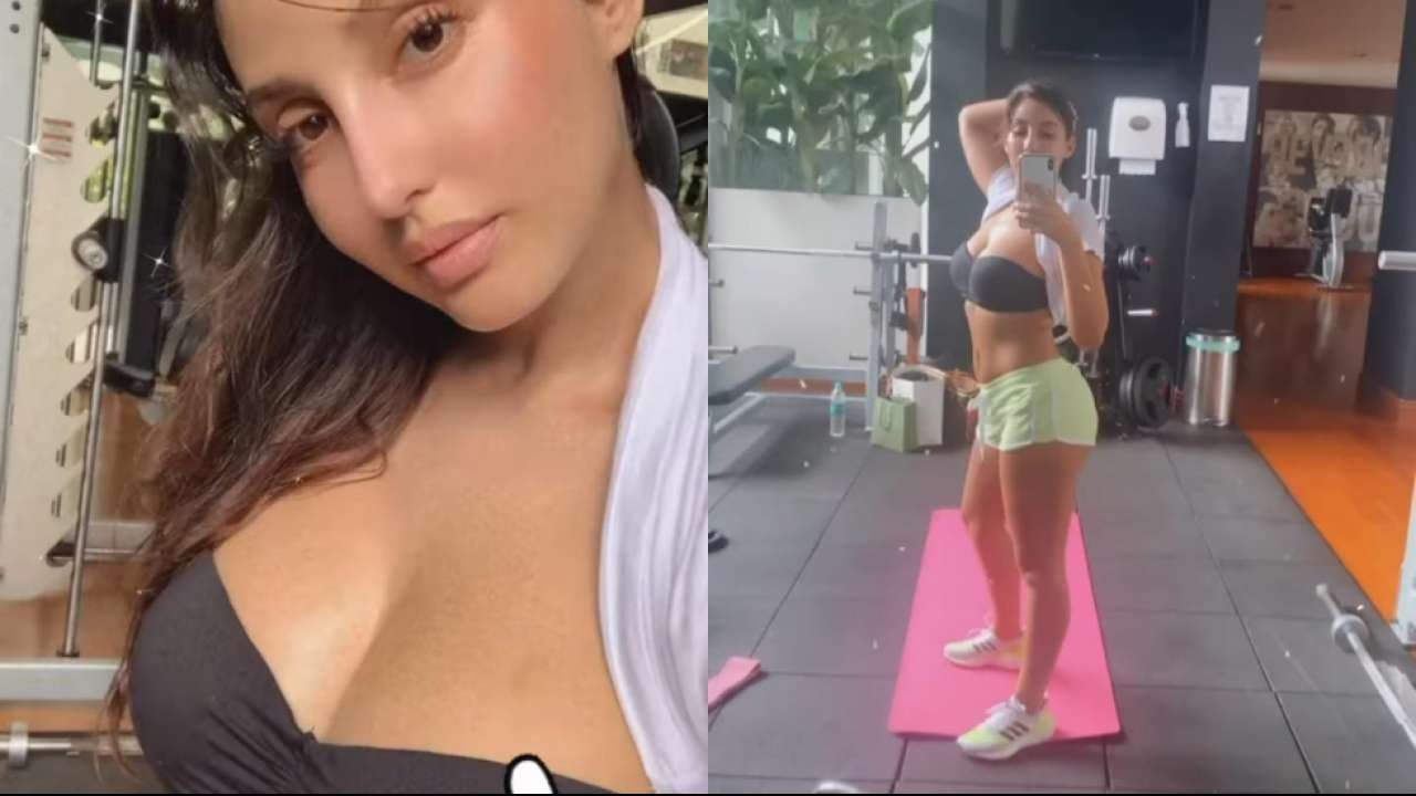 Nora Fatehi flaunts her gorgeous curves in black Sports bra and shorts; pic  surfaces online