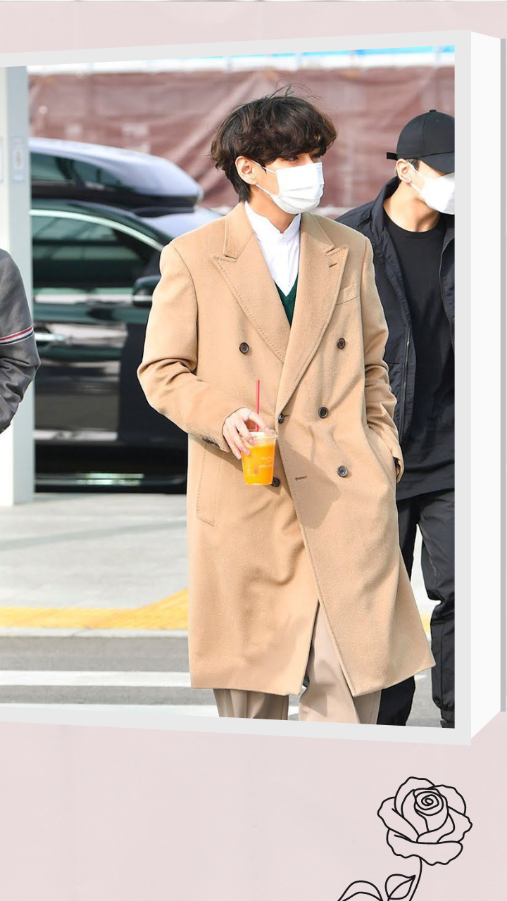 In pics BTS V airport fashion in luxury brands; Kim Taehyung