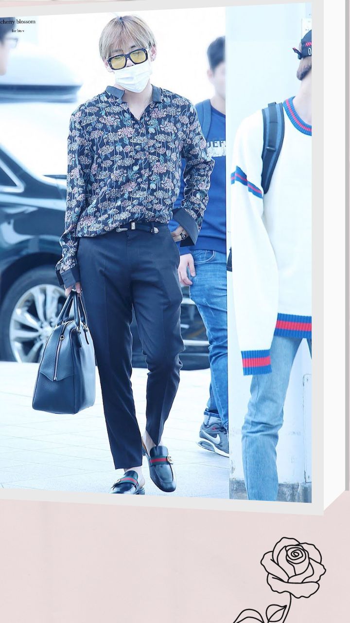 In Pics Bts V Airport Fashion In Luxury Brands; Kim Taehyung Slaying Louis  Vuitton, Gucci & Chanel Outfits
