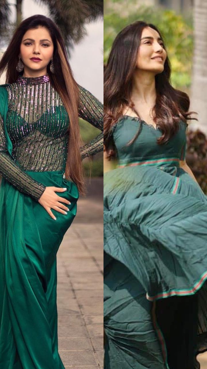 Green Lacha Suit Lengha Choli Lehenga Long Top Lehanga Indian Sari Saree  Dress | eBay