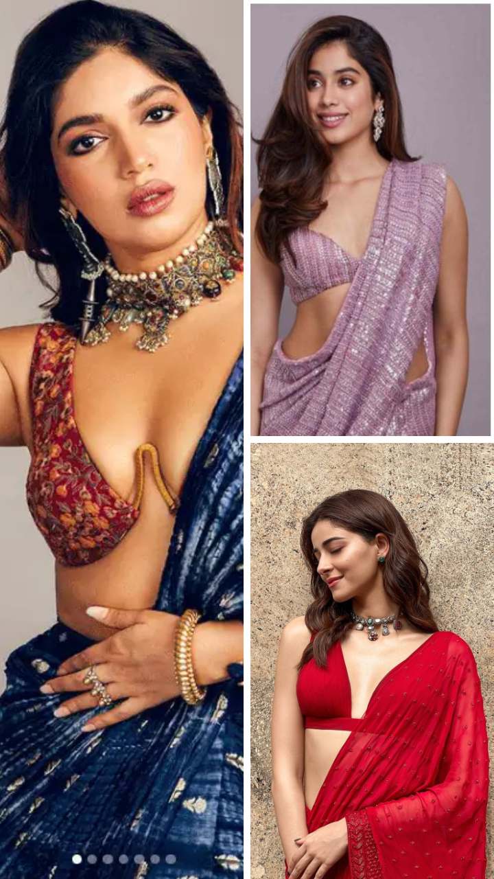 Bollywood actresses inspired ways to style bralette with saree; Bhumi  Pednekar to Kiara Advani & more