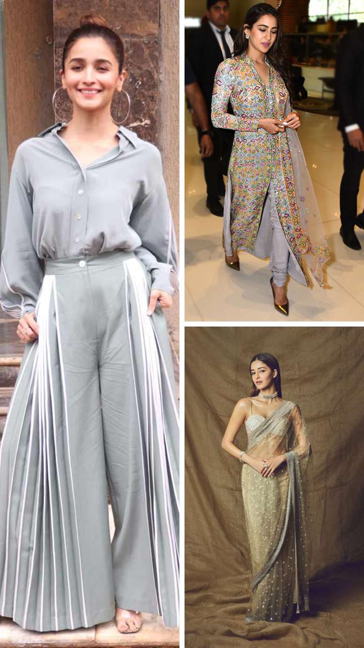 Bolly girlies inspired Traditional Grey outfits