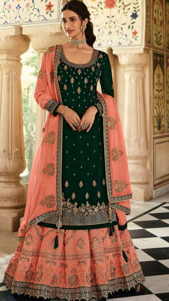 Buy Mustard and Navy Blue Jacquard Silk Jacket Style Salwar Suit Online