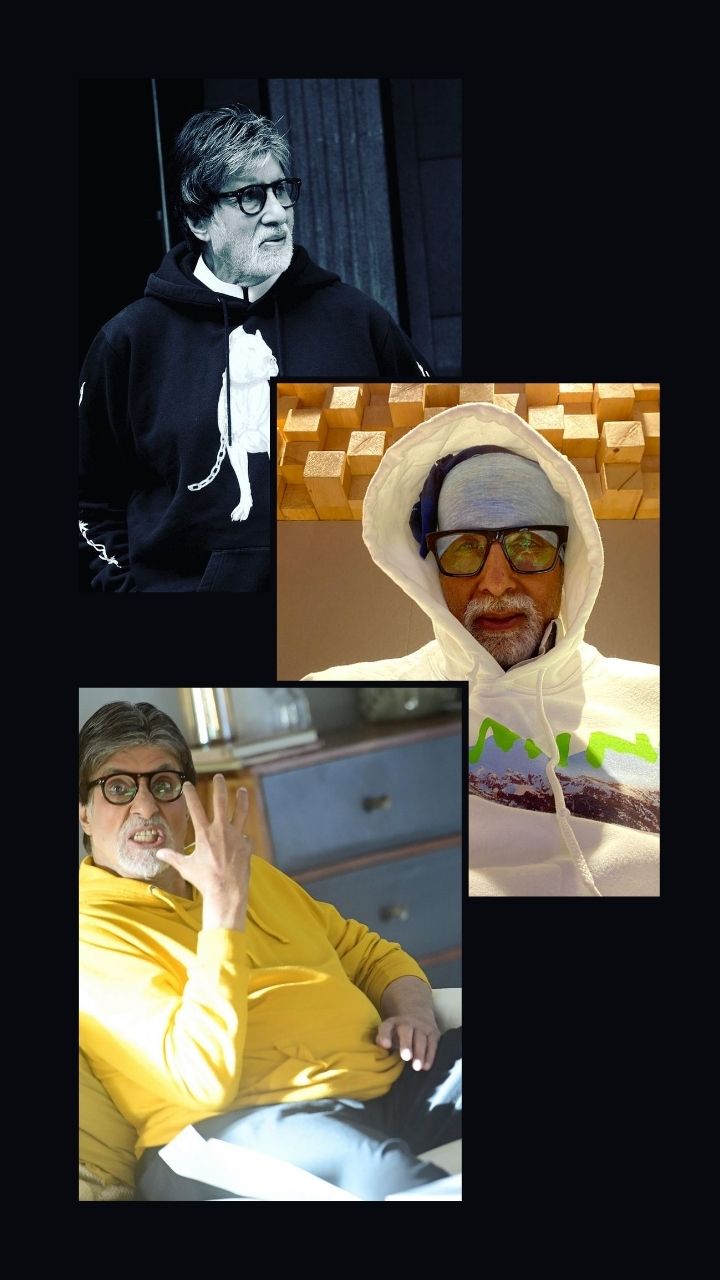 Amitabh Bachchan serving Rapper chic Looks in Sweatshirts